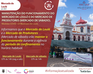 Manutenção do funcionamento do mercado de Loulé e do mercado de sábado | Loulé Concelho Global